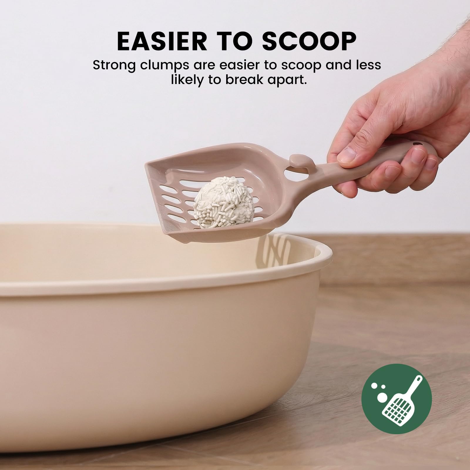 Gardner Pet tofu litter is plant-based and gentle on paws.