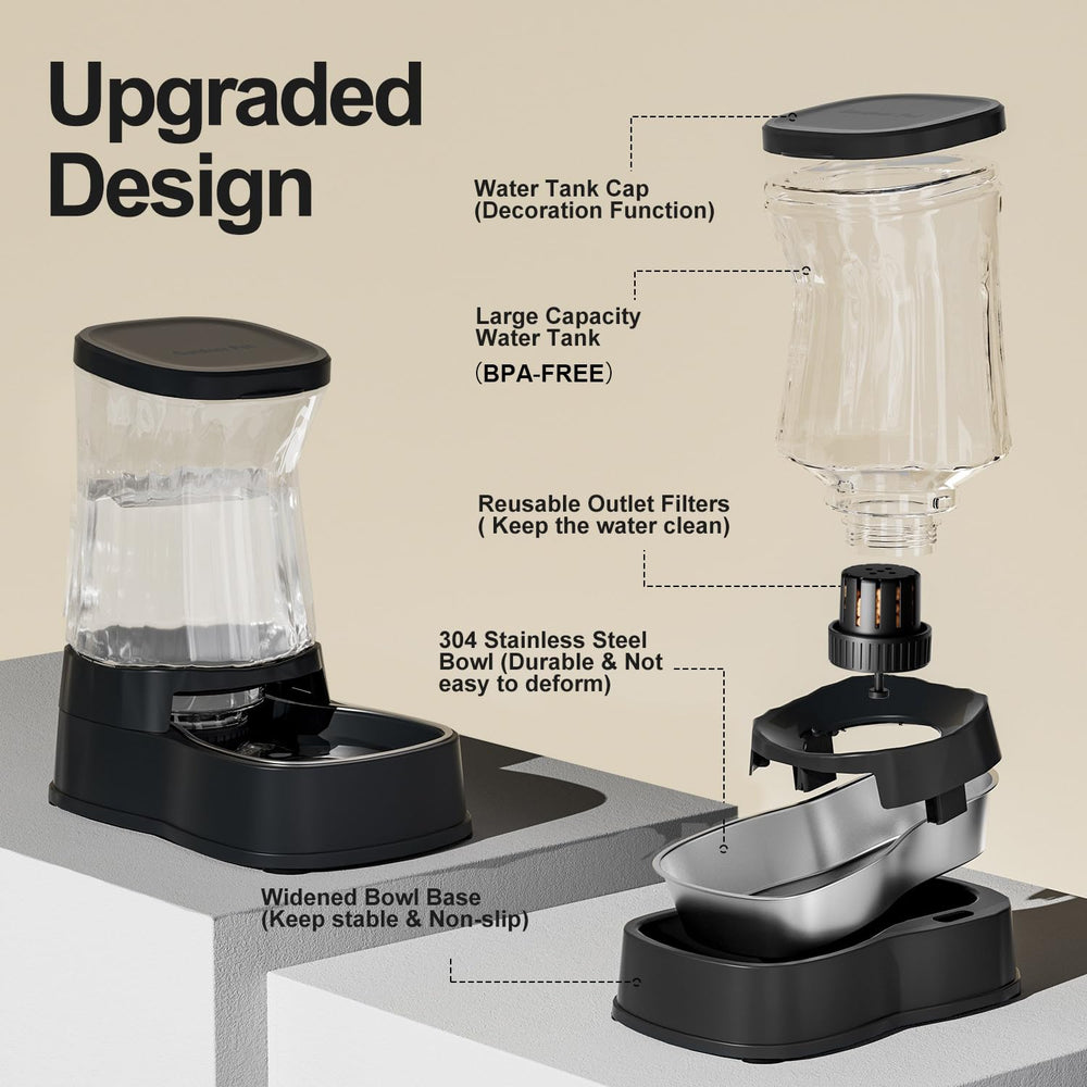 Gardner Pet transparent reservoir lets you monitor water level at a glance.