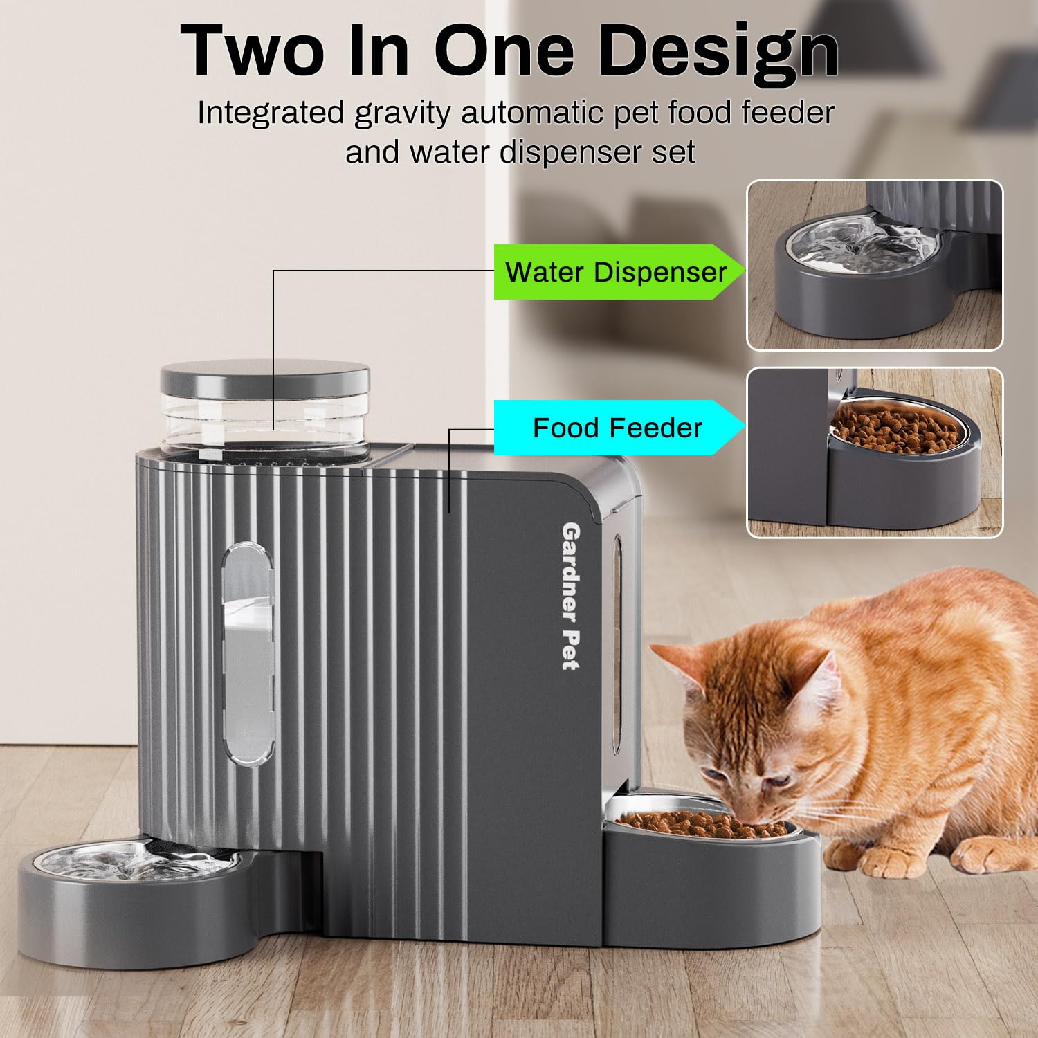 Gardner Pet water dispenser with a large capacity for hydration.