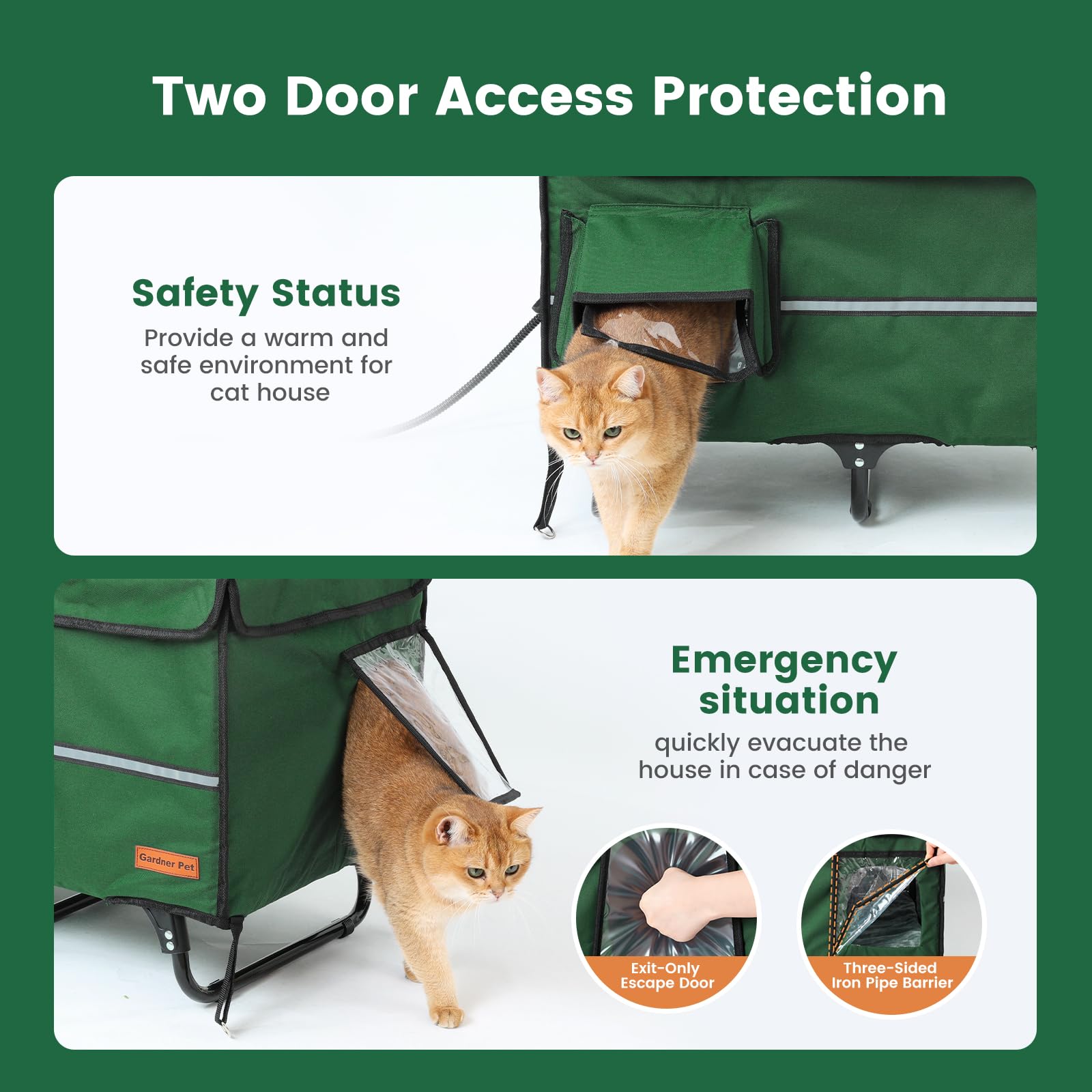 Gardner Pet X-Large Cat House waterproof system keeps interior dry during rain or snow