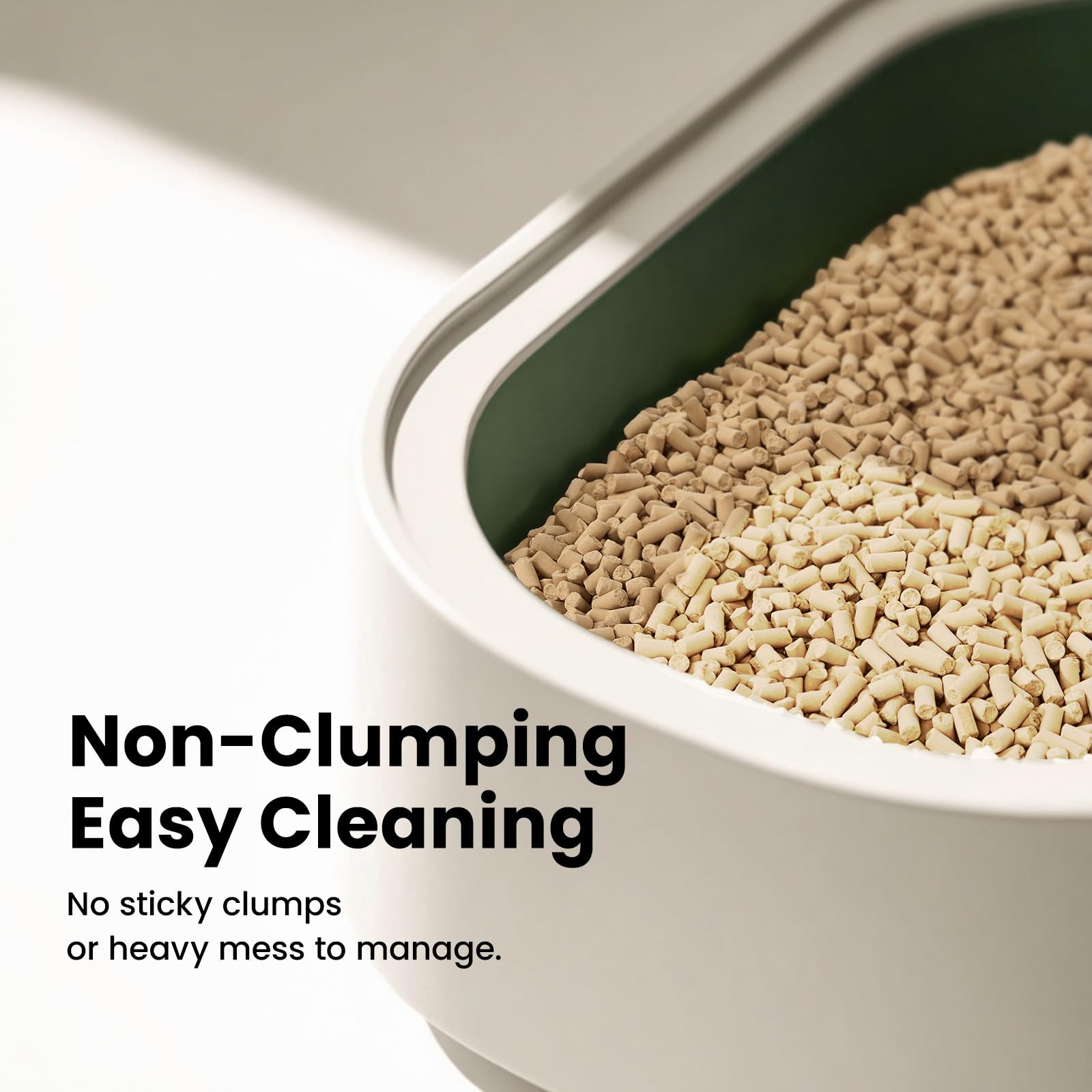 Zeolite-based Gardner Pet pellets reduce dust and paw tracking