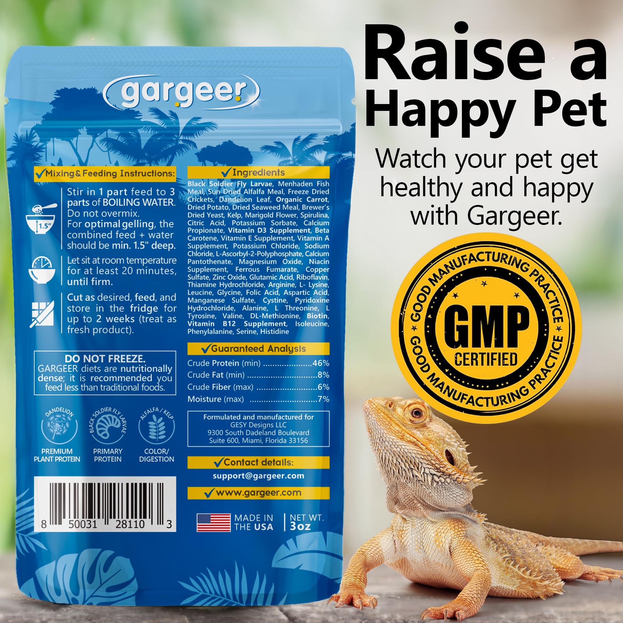 Gargeer American-made packaging highlights quality and local production.