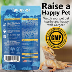 Gargeer Bearded Dragon Food ingredients close-up showing premium formula
