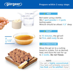 Gargeer gel mix is quick to prepare into a moist meal.