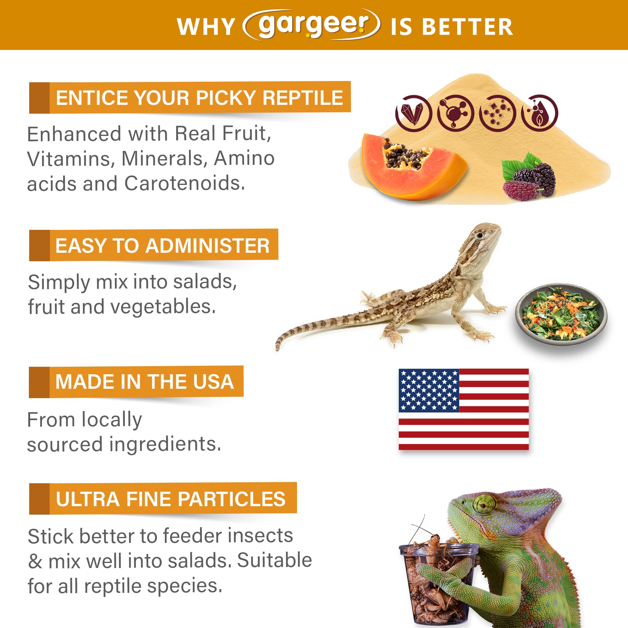 Bearded dragon being fed a meal enhanced with Gargeer Bee Pollen.