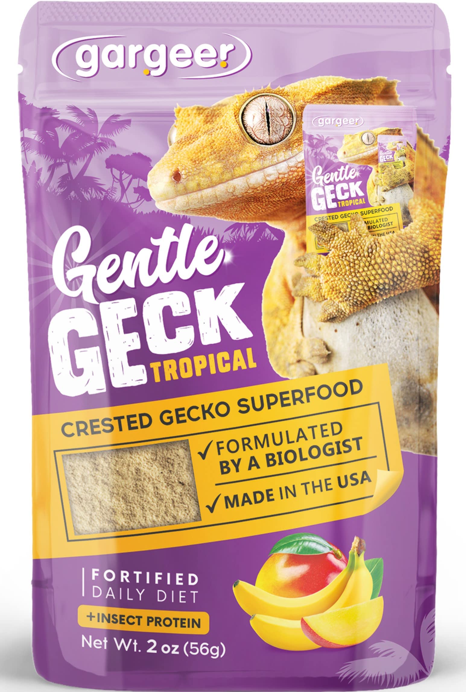 Gargeer complete crested gecko food bottle ready-to-use diet for picky eaters.