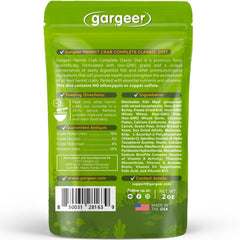 Close-up of Gargeer Hermit Crab Complete Diet granules showing finely ground texture