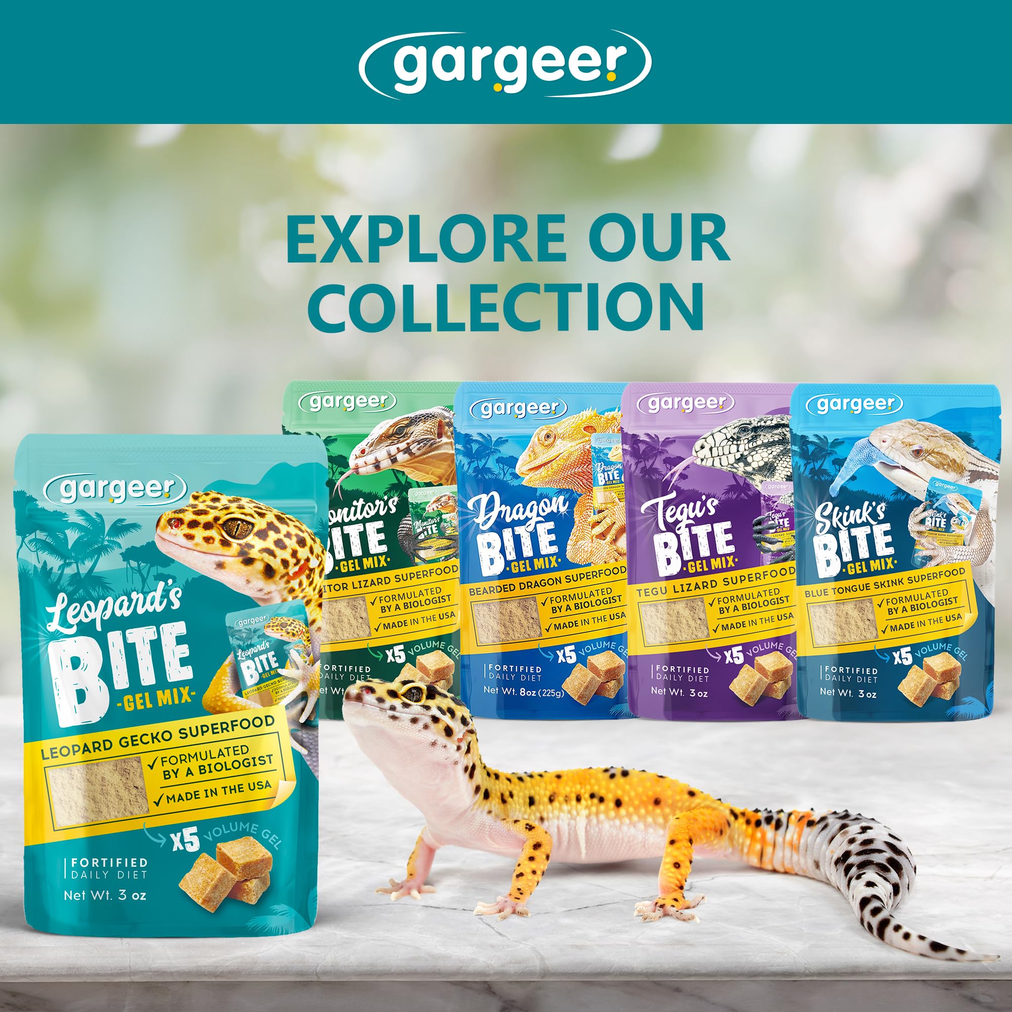 Gargeer Leopard Gecko Gel Diet 3 oz powder yields gel for convenient meals.