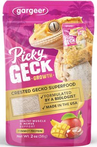 Gargeer Picky Geck Growth pouch front highlighting premium ingredients and no fillers.