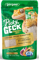 Gargeer Picky Geck Rainforest Mist bottle showing premium ingredients for digestive support.