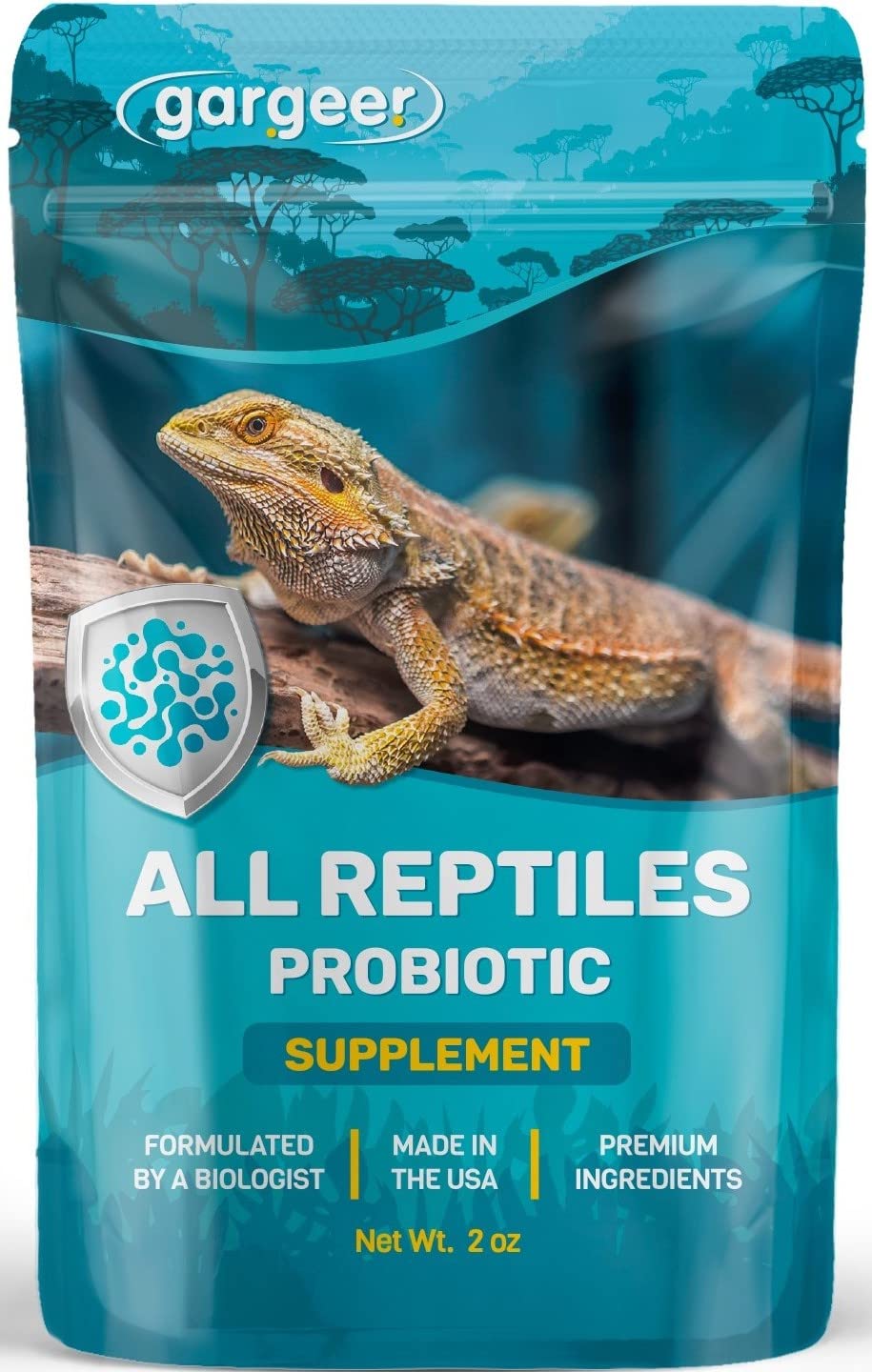Gargeer Reptile Probiotics bottle supports reptile gut health.