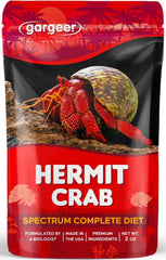 Gargeer Spectrum hermit crab diet bottle showing color-enhancing nutrition.