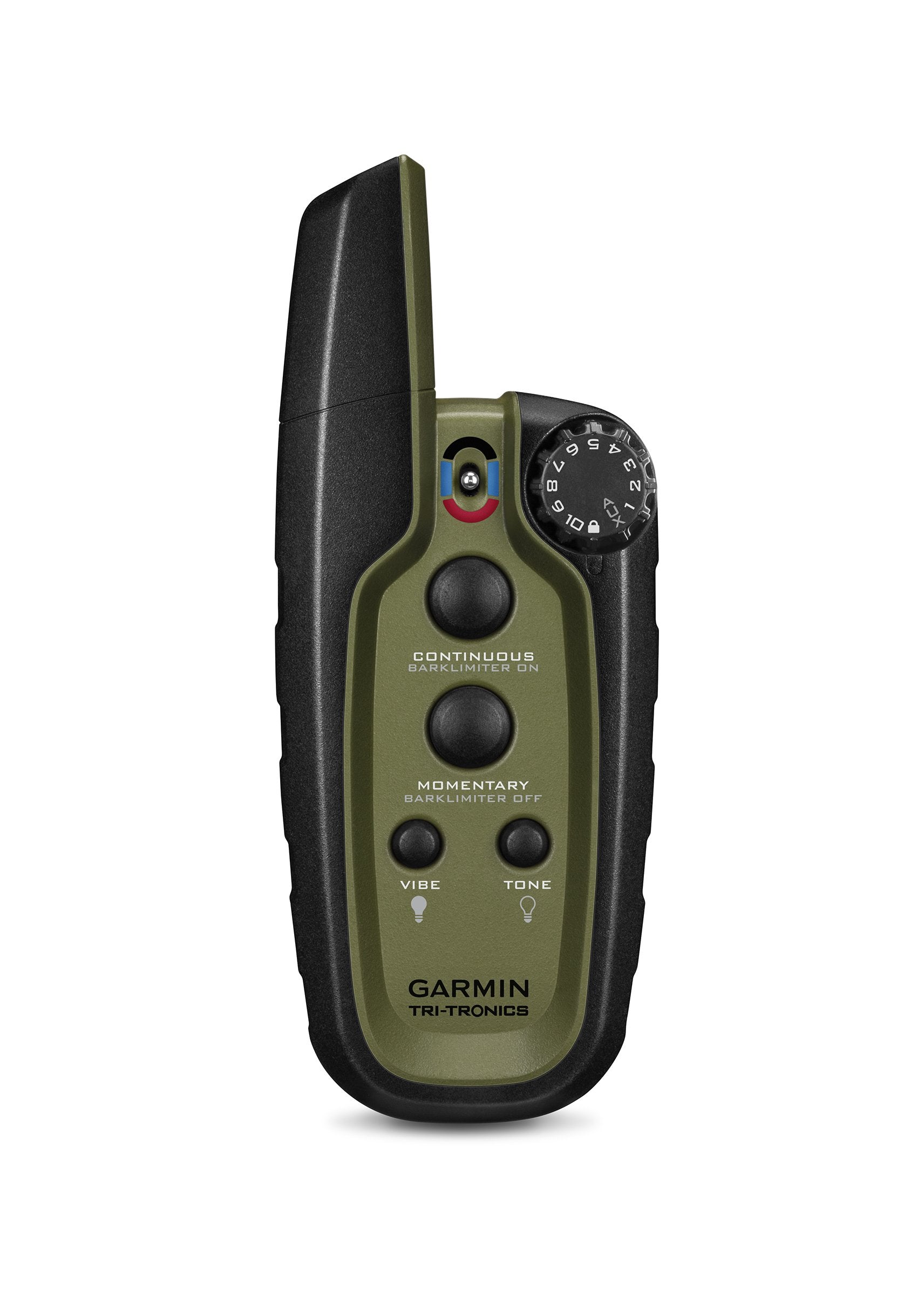 Garmin Sport PRO handheld for one-handed control and quick stimulation changes.