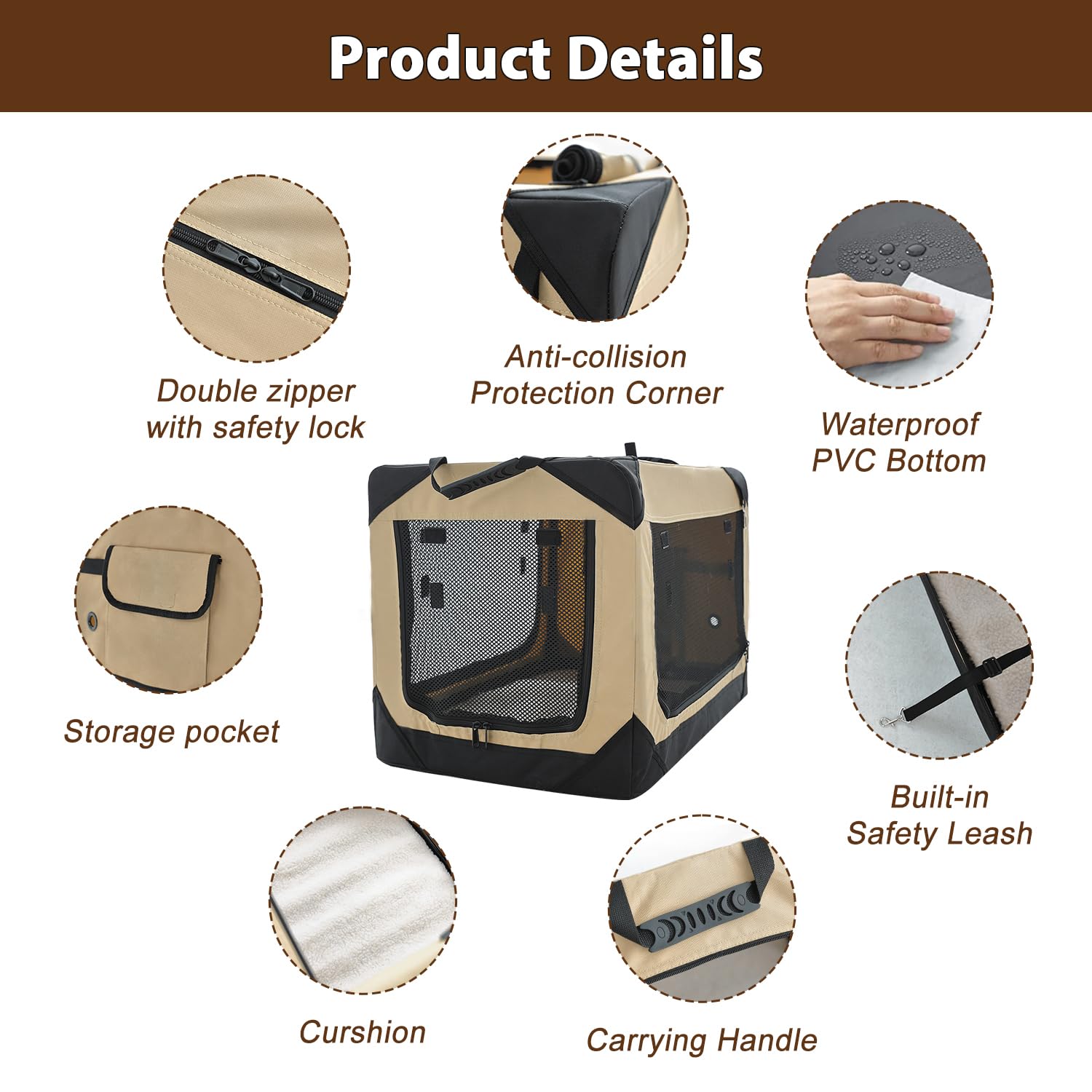 Garnpet 36-inch crate setup ready for traveling with a large dog.