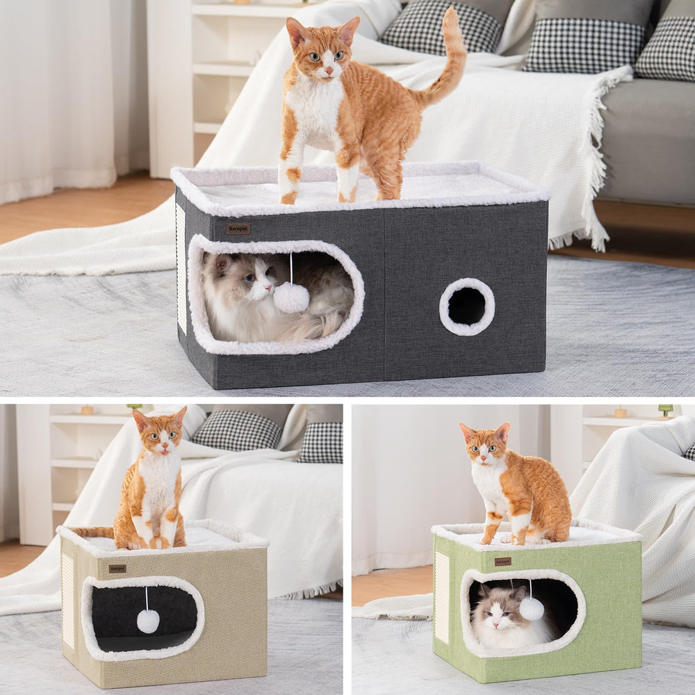 Garnpet cat bed scratch pad feature for claws and activity.
