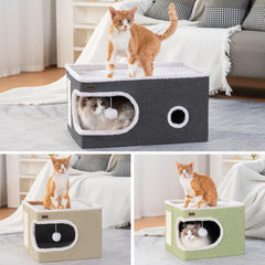 Garnpet cat bed scratch pad feature for claws and activity.