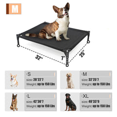 Garnpet elevated dog bed textilene mesh close-up highlighting breathability and cooling.