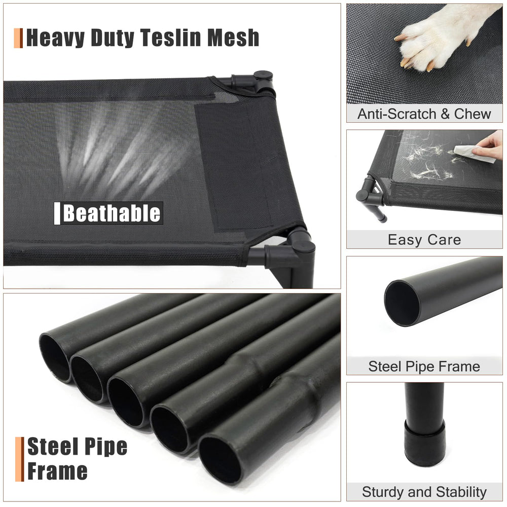 Garnpet XL elevated dog bed steel frame demonstrates durable support and stability