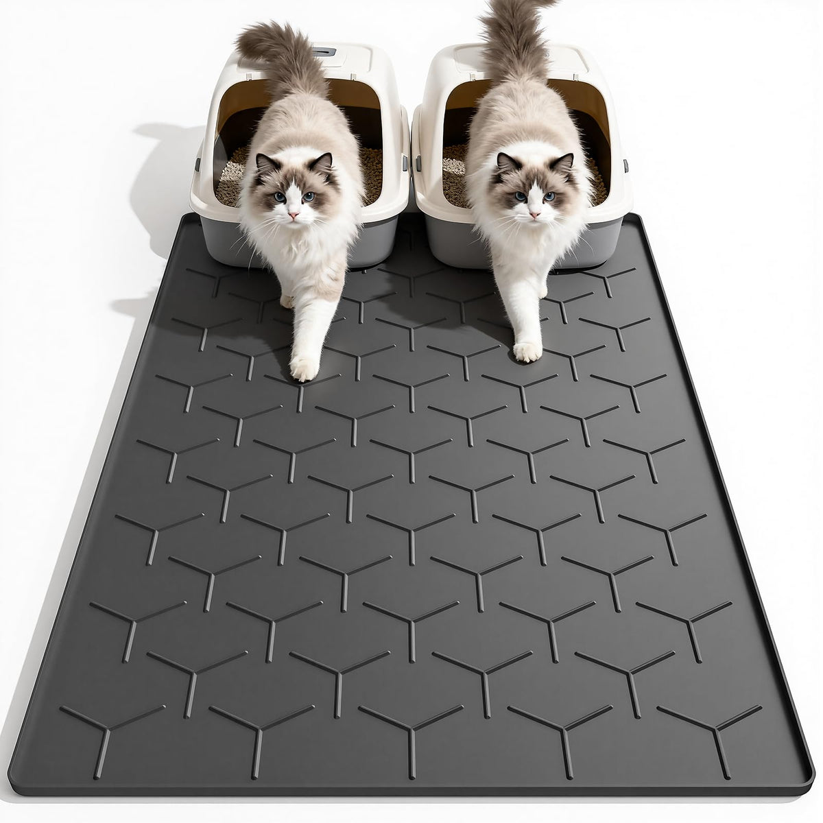 Garoopion cat litter mat 40x28 inches traps litter and protects floors