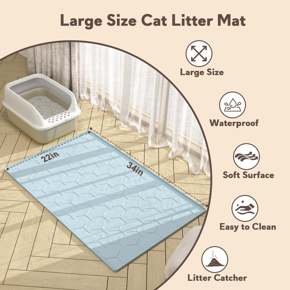 Garoopion easy-clean cat litter mat; quick rinse maintains tidy space.