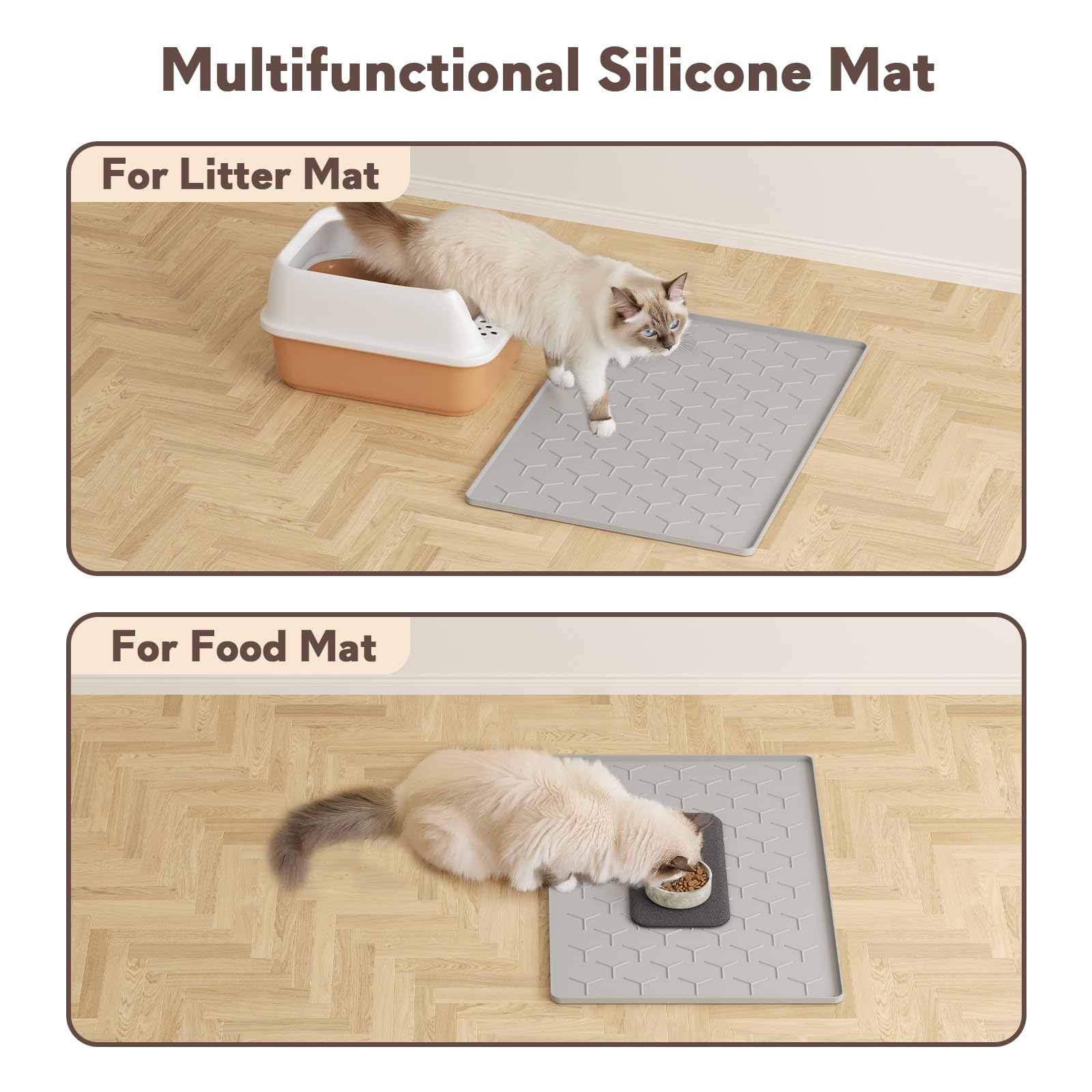 Garoopion multi-use silicone mat doubles as food tray or shoe mat.