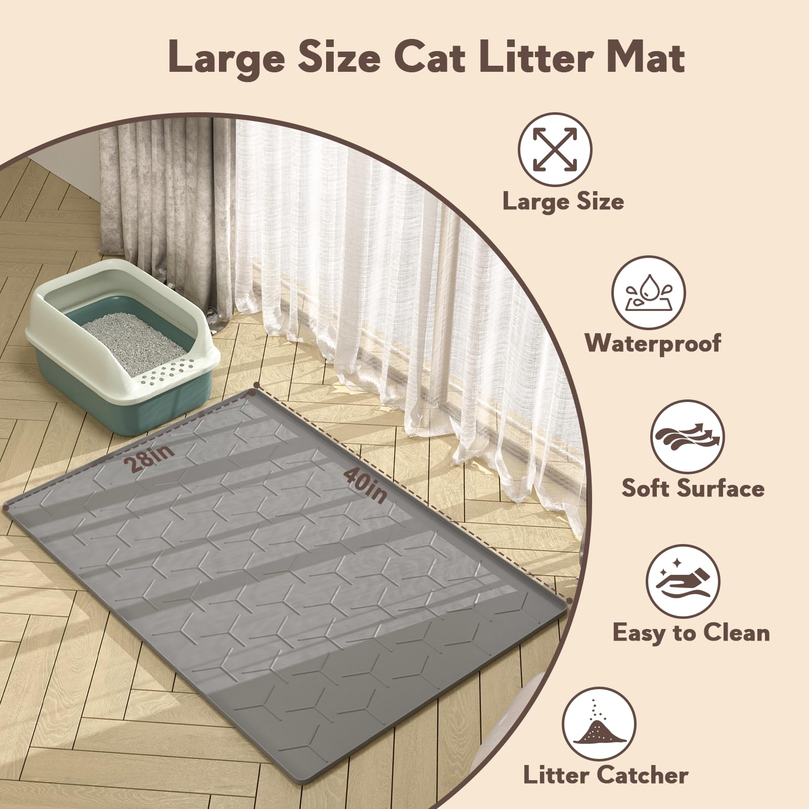 Garoopion multiuse silicone mat under litter box and more.