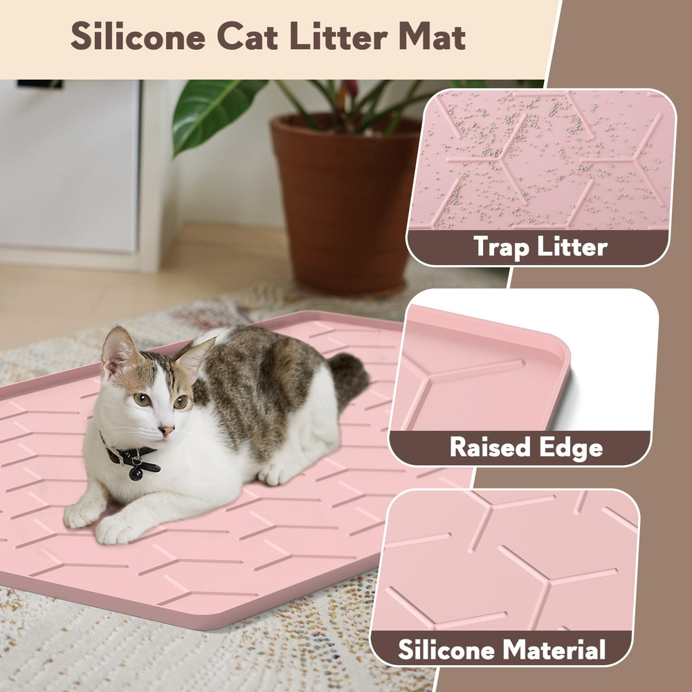 Garoopion pink 34x22 mat is easy to rinse, sweep, or vacuum