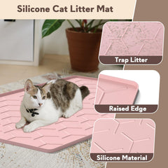 Garoopion pink 34x22 mat is easy to rinse, sweep, or vacuum