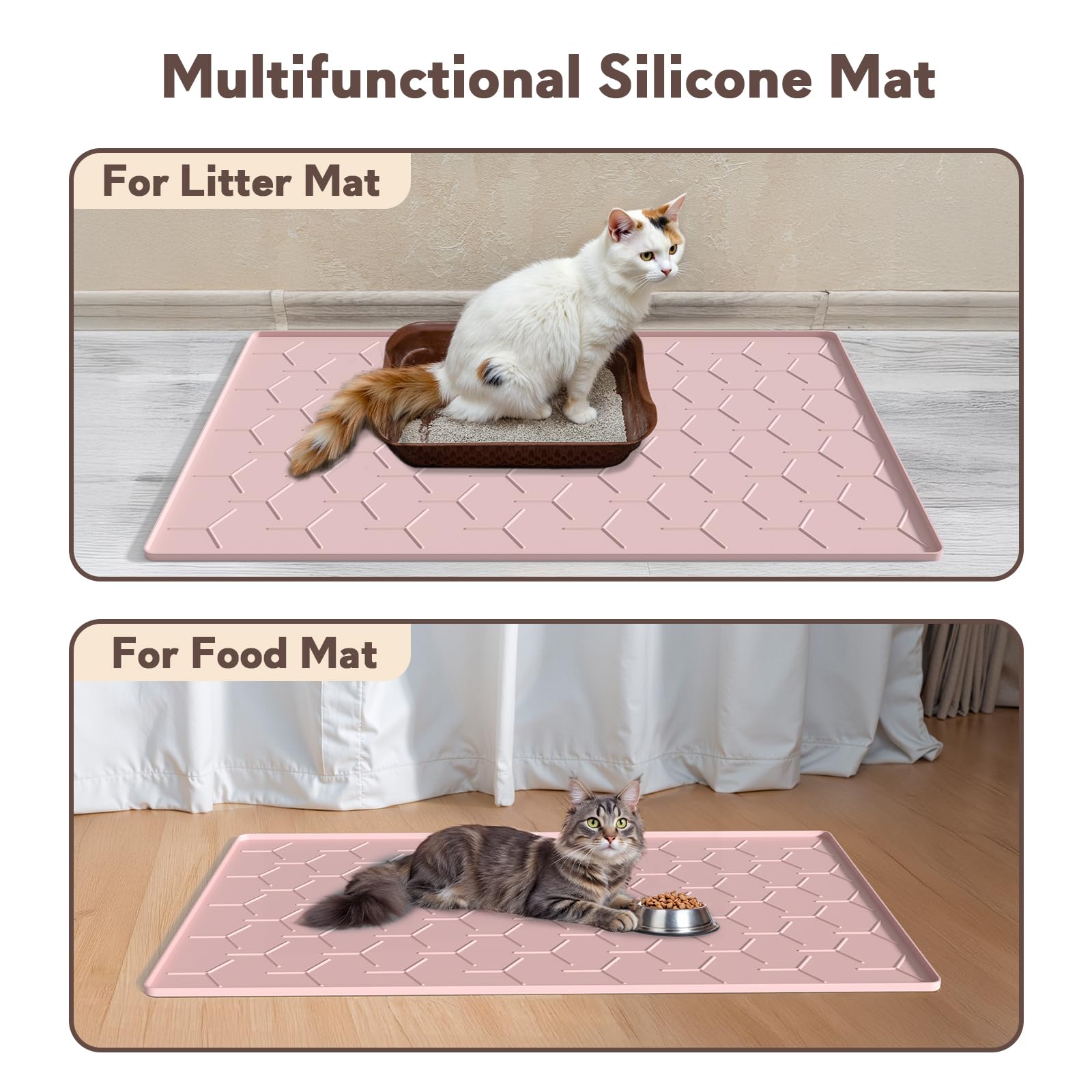 Garoopion silicone mat with high edges helps prevent floor leaks