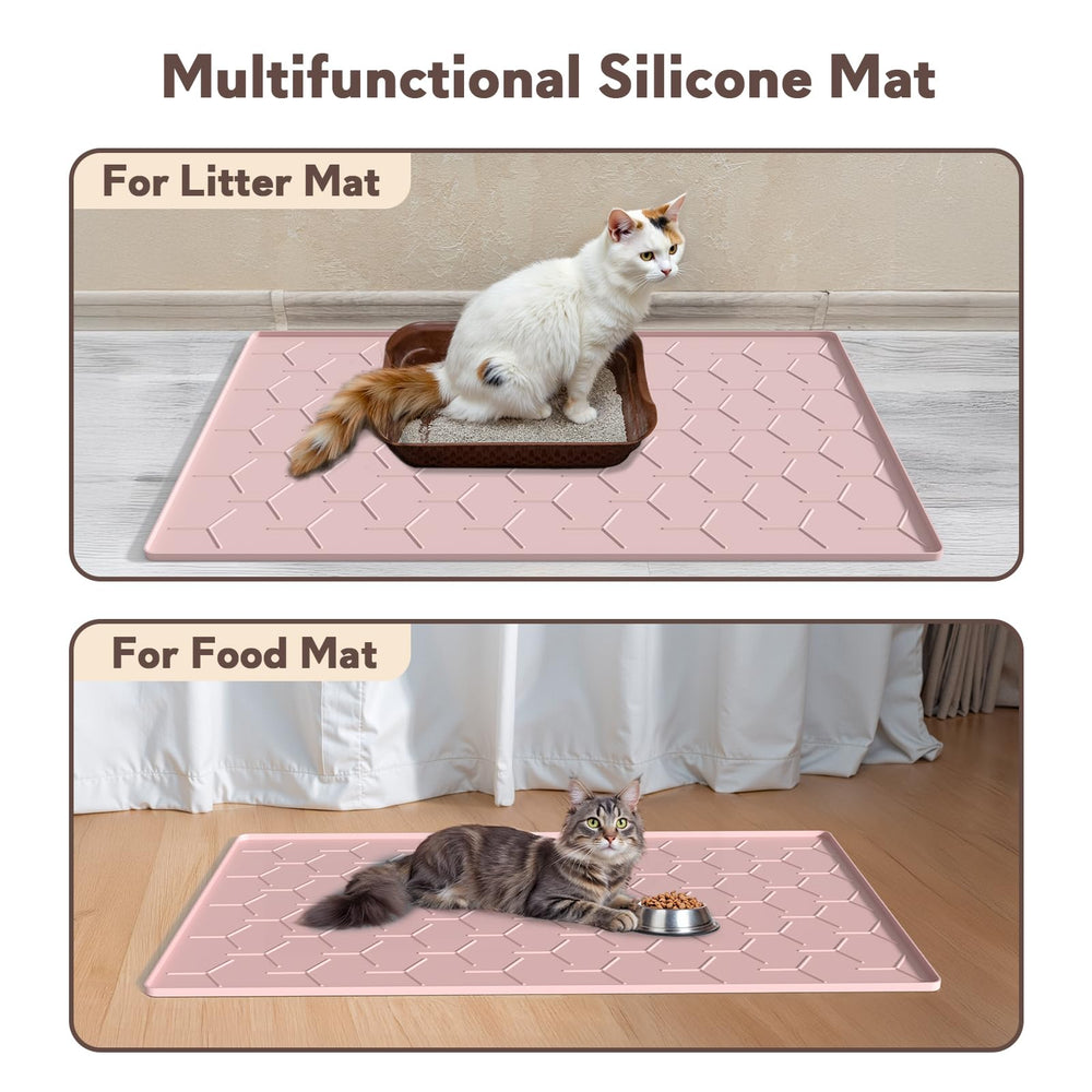 Garoopion silicone mat with high edges helps prevent floor leaks