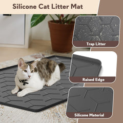 Garoopion silicone litter mat close-up shows durable paw-friendly surface