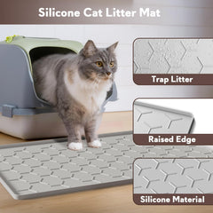 Garoopion silicone litter mat texture closeup shows paw-friendly surface.