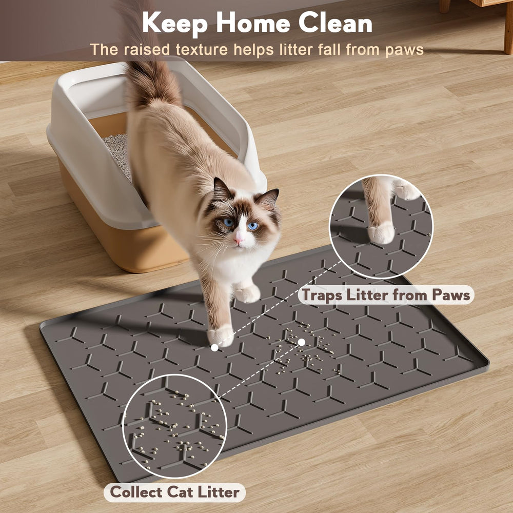 Garoopion waterproof mat for cats protects flooring and is easy to rinse