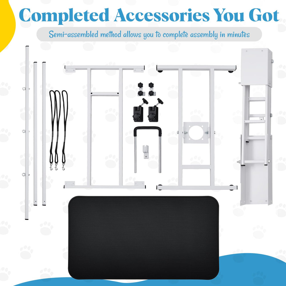 Garvee 350 lbs capacity supports a range of dogs from puppies to large breeds.