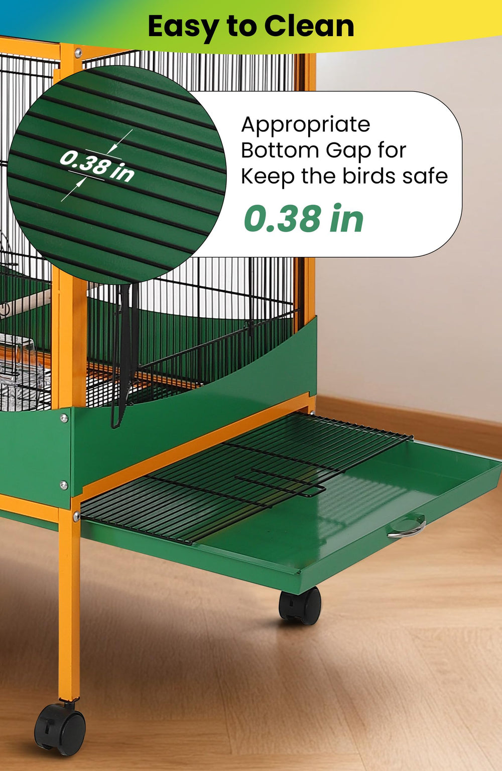 Garvee cage with four feeding boxes and accessible doors for safe feeding.