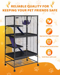 Garvee cage interior with multiple levels, encouraging climbing and exploration.