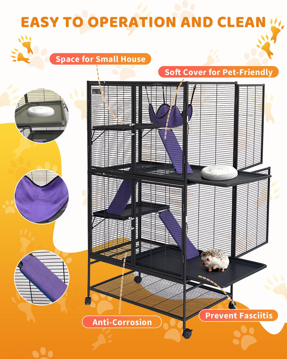 Removable tray on Garvee cage, easy cleaning and maintenance.