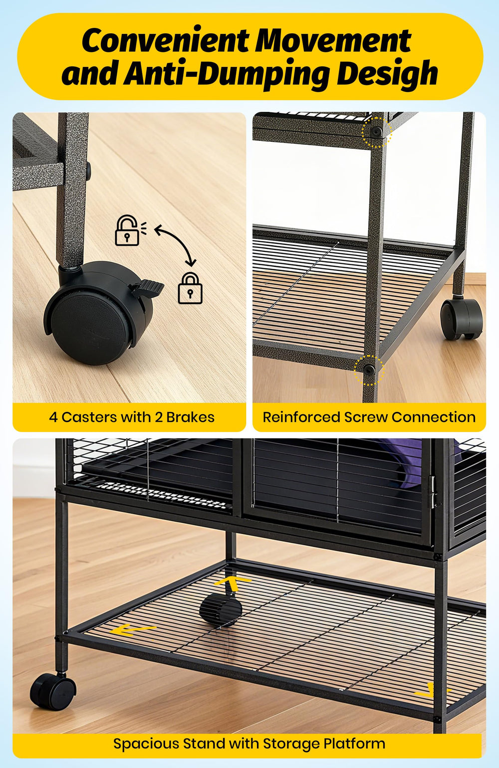 Garvee cage with secure locking doors for enhanced safety