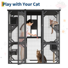 GarveeLife weatherproof roof protects cats from sun and rain.