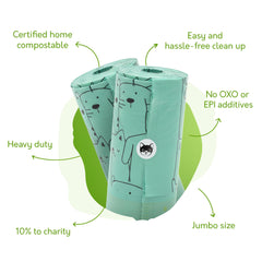 G.A.S extra-thick liner resists tears when full, reducing spills.
