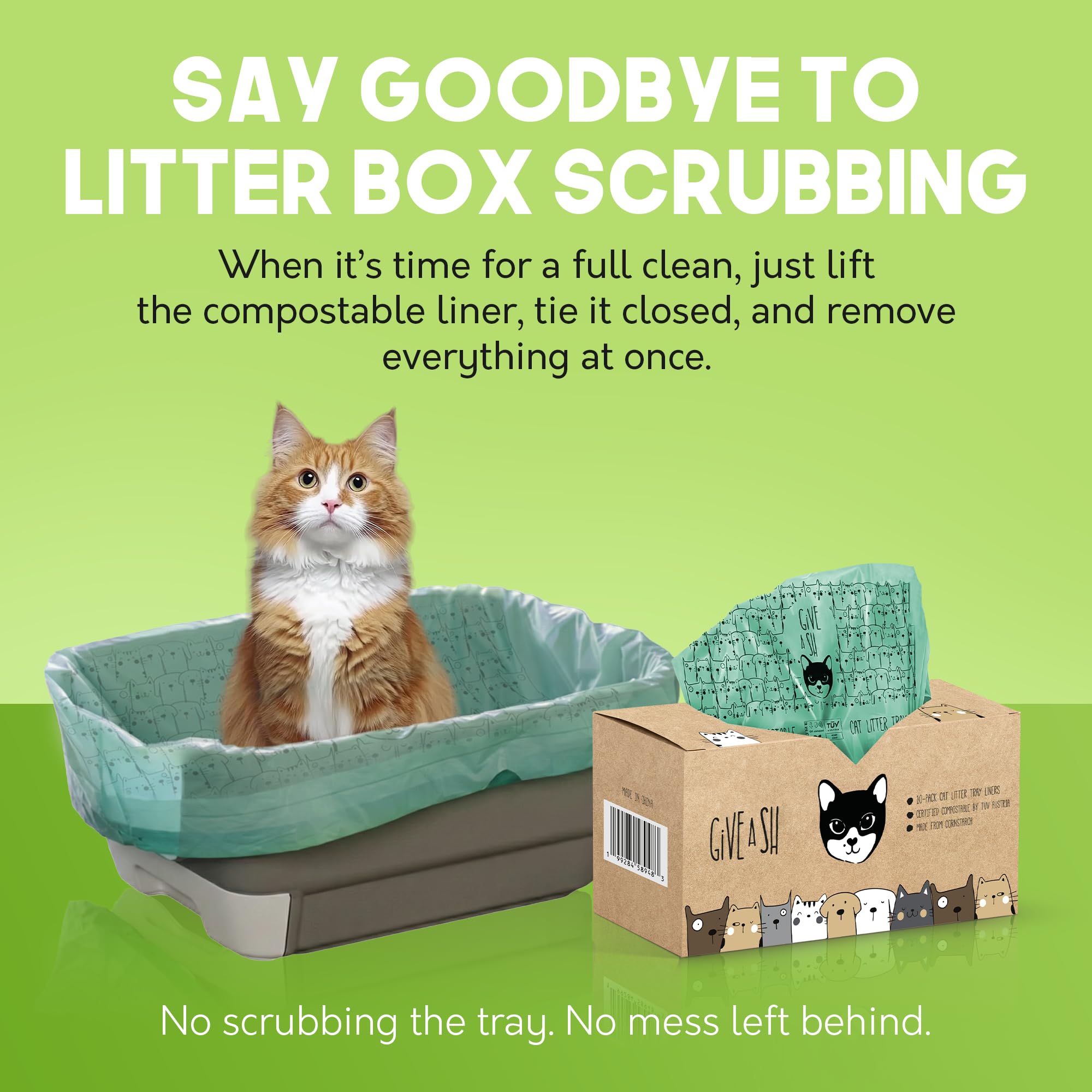 G.A.S liner enables full cleanup with one lift and drawstring seal.