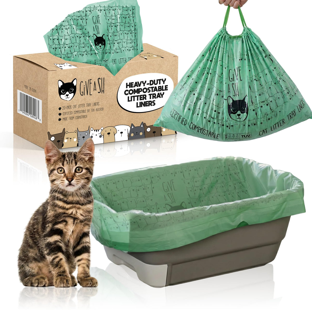G.A.S jumbo XL liner fits 36x19 inches for easy, mess-free changes.