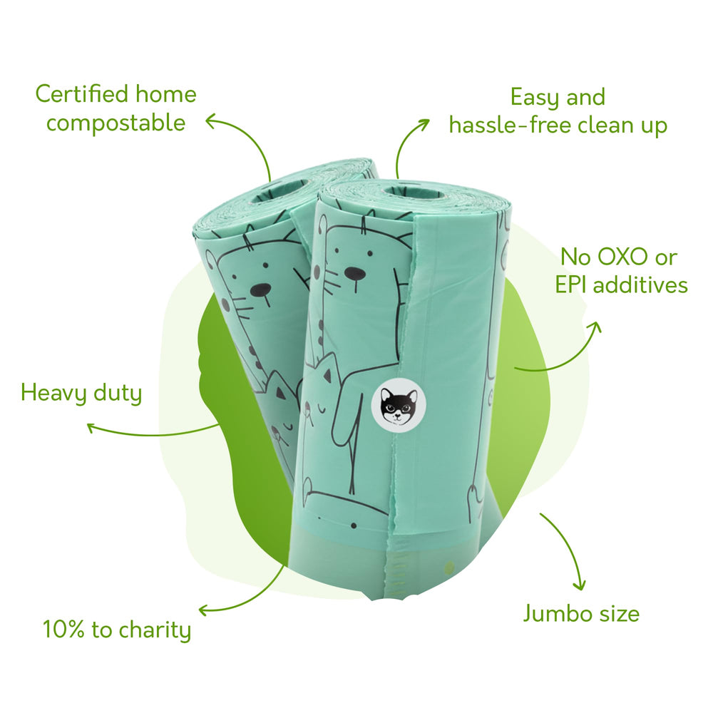 G.A.S litter box liner with drawstring closure for secure removal.
