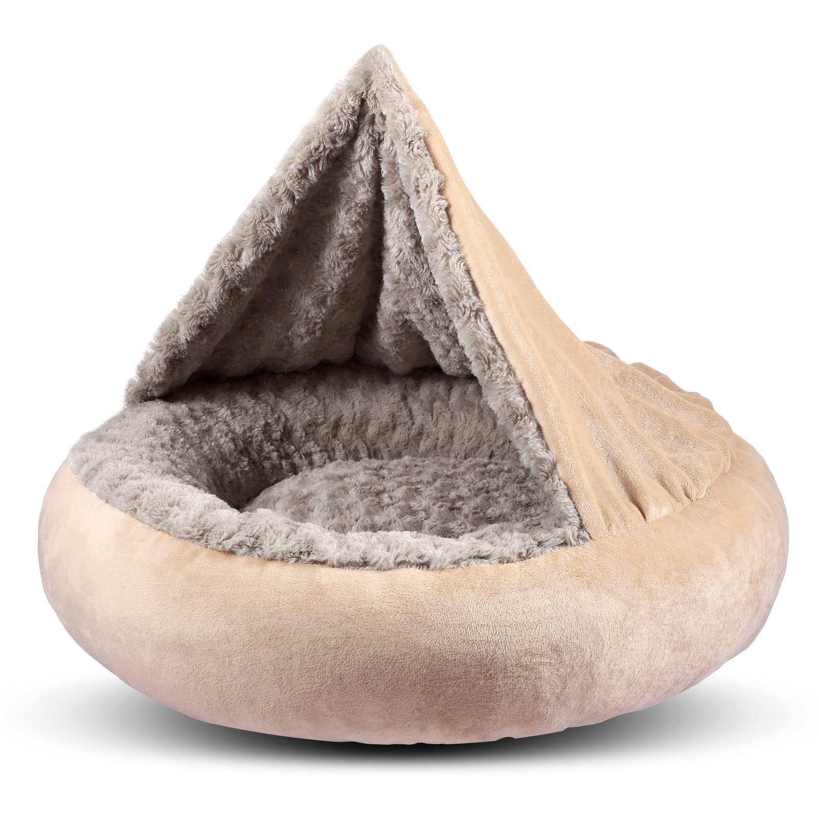 Gasur 23-inch donut bed with hood for cozy burrow and security
