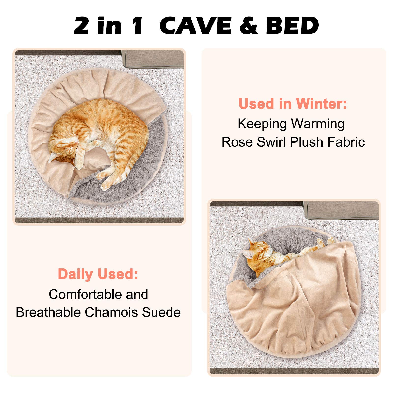 Gasur anti-anxiety burrow cave supports secure napping