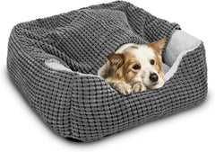Gasur dog bed with cave cover offers a warm den for small dogs
