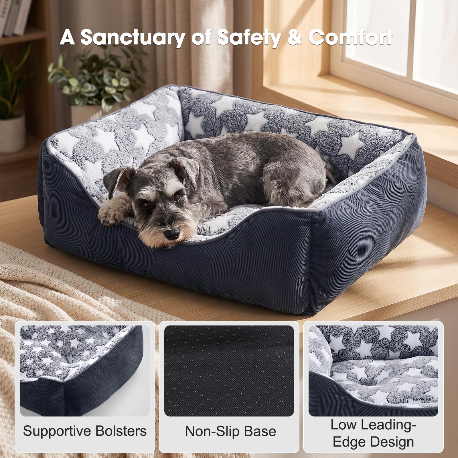 GASUR non-slip bottom helps keep bed in place on any surface.