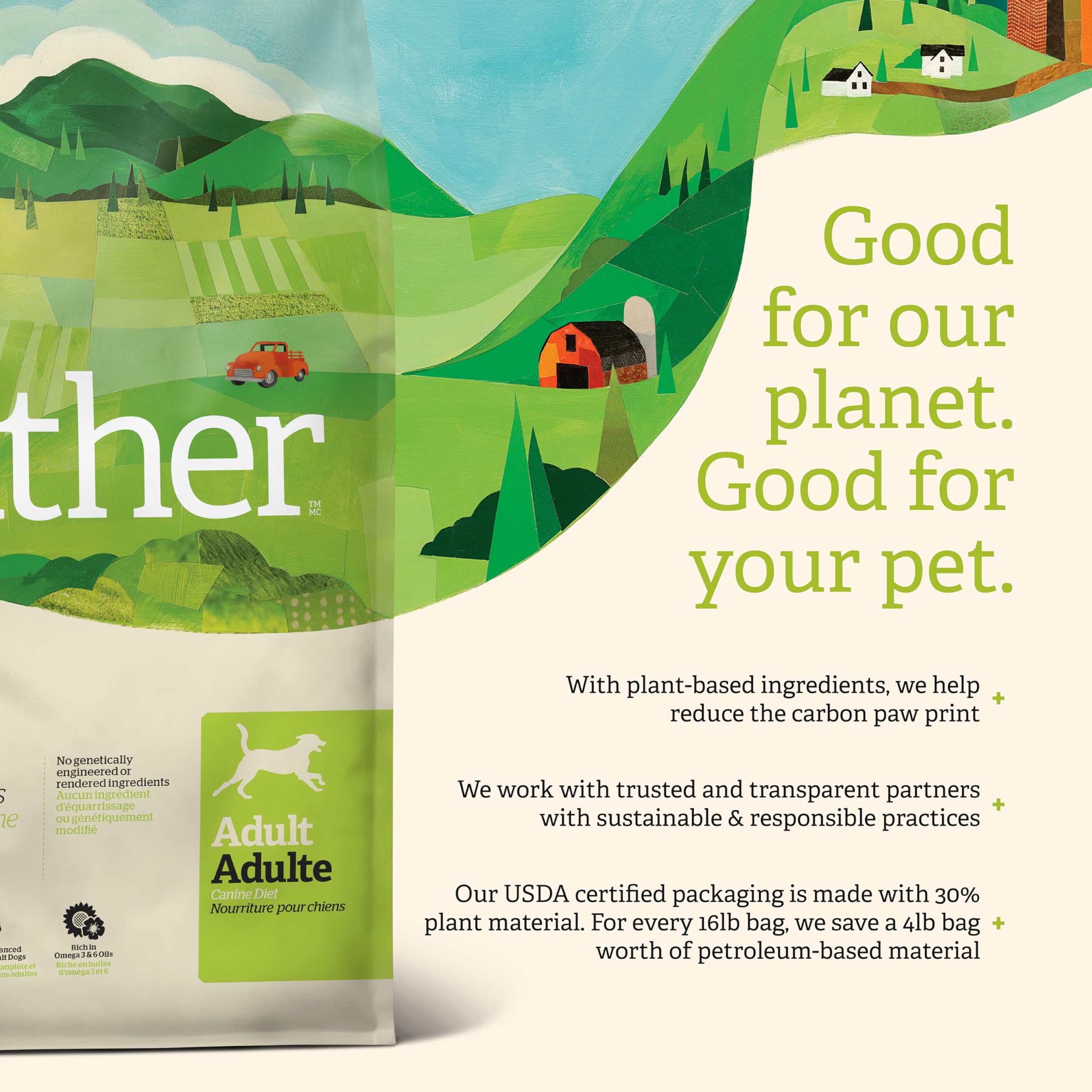 Eco-friendly packaging highlighted on the Endless Valley bag.