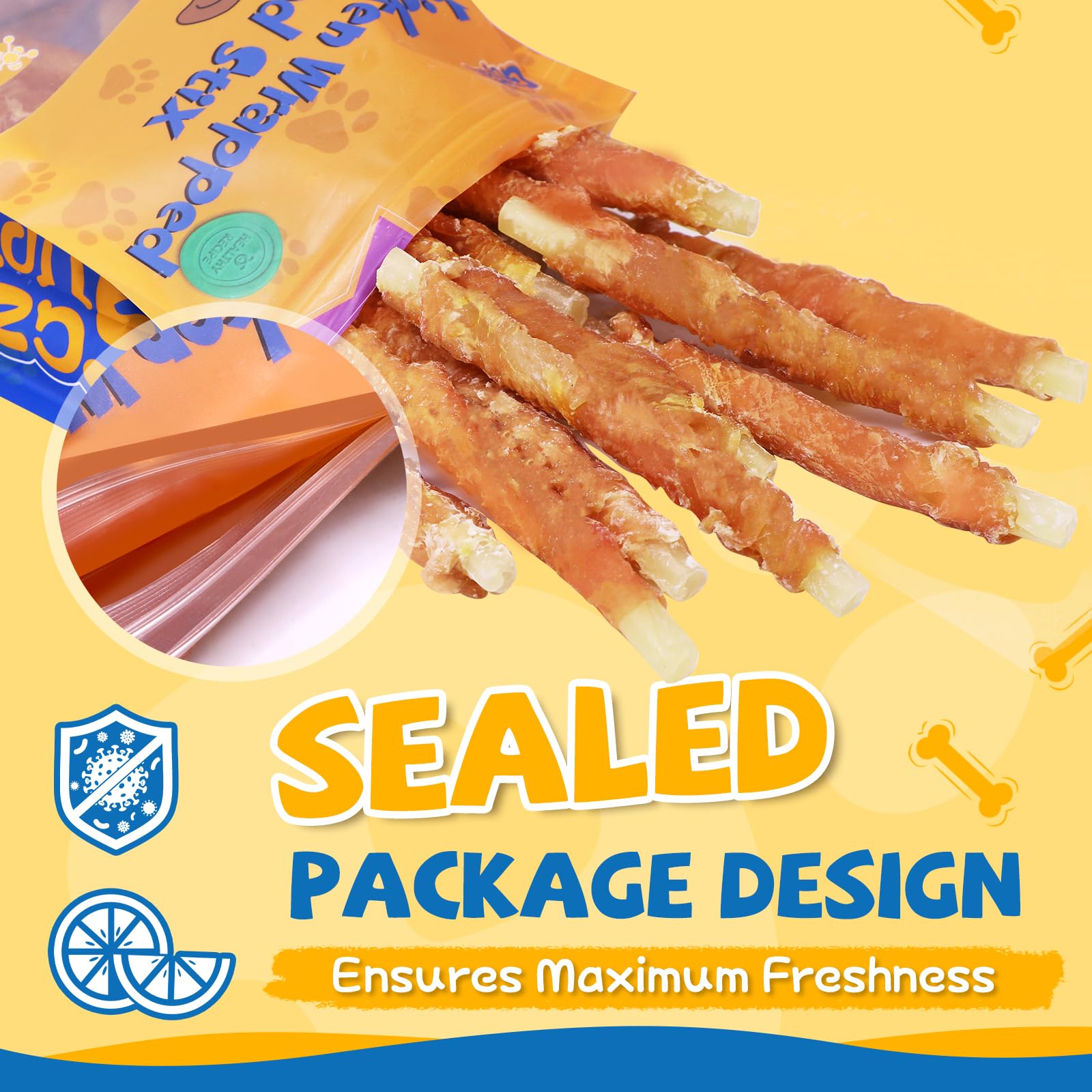Gazeupon chicken-wrapped cod sticks offer savory flavor and protein for active dogs