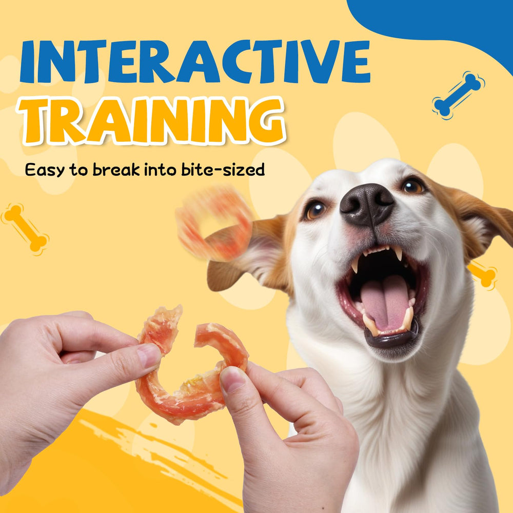 gazeupon dog treats chicken jerky rings skin nourishment for coat health